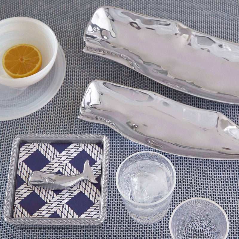 MARIPOSA Nantucket Whale Handcrafted Napkin Weight, One Size, Silver - Image 2